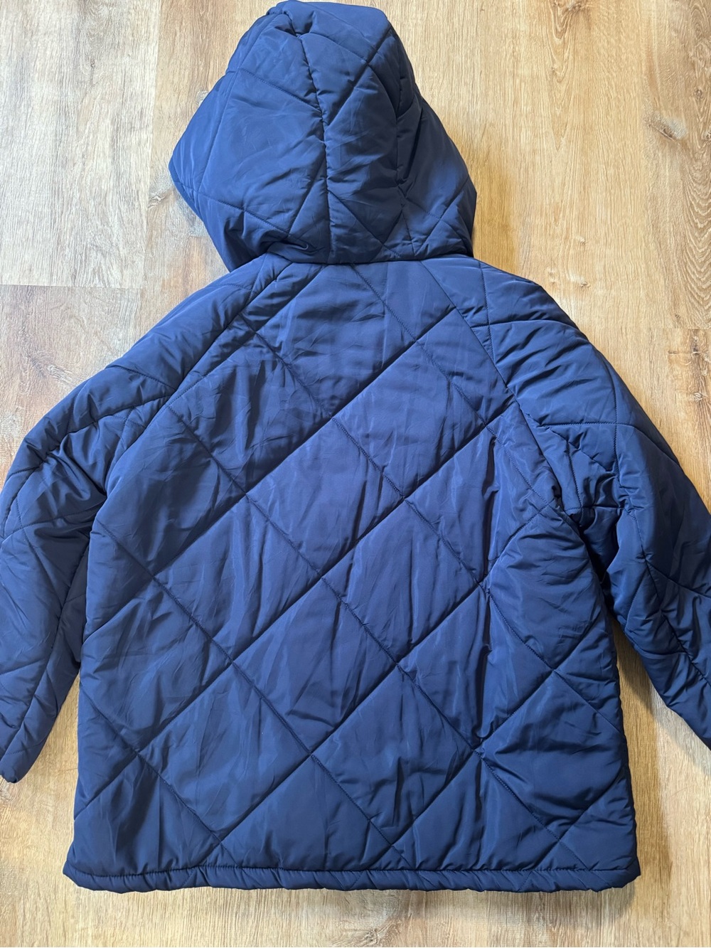 Quilted Hooded Puffer Jacket in Navy - Picture 10 of 11